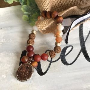 Brown beaded bracelet